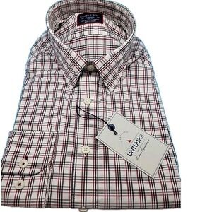 UNTUCKit X-Small Slim Fit Plaid Long Sleeve Button‎ Down Shirt ~ Rosedale ~ NEW